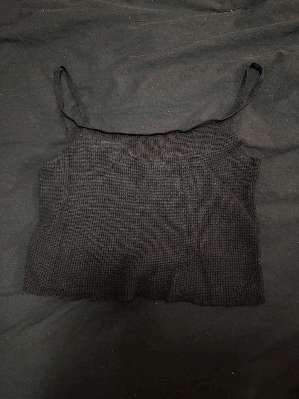 PacSun Black Ribbed Cropped Cami Top